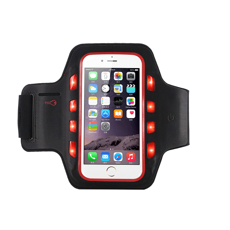 News Promotion Design Logo Seidendruck LED Sport Armband Licht Schutz Handy Armbänder Für iPhone 6- 4,7 Zoll